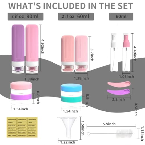 16 Pack Travel Bottles for Toiletries