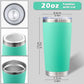 20oz Tumbler with Lid Stainless Steel Tumblers Insulated Mug Light Blue 6P (6 Count)