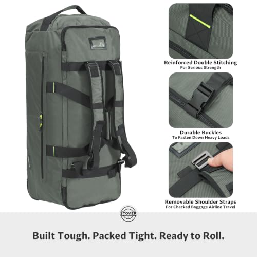 100L U Zip Rolling Duffel Bag with Wheels