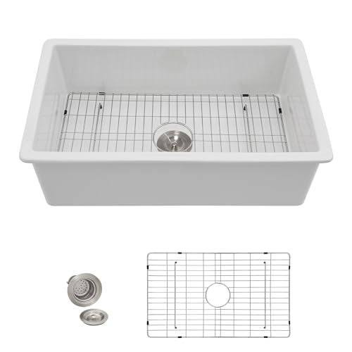 27"x19" White Undermount Kitchen Sink