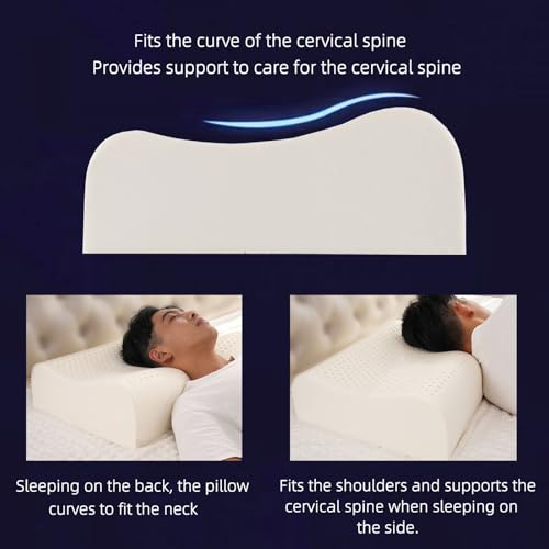 High Profile Natural Latex Contour Neck Pillows for Adults