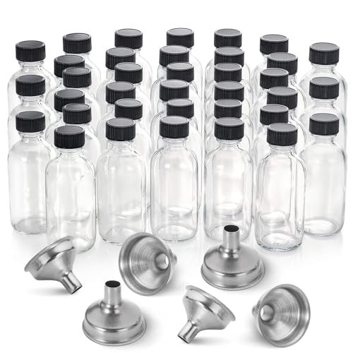 36 Pack 2 oz Small Clear Glass Bottles w (36 Count)