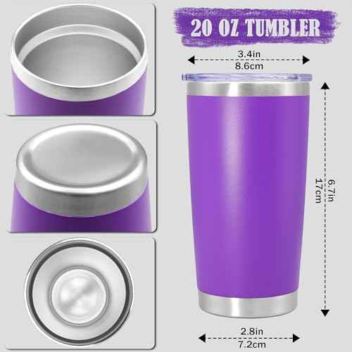 20oz Tumbler Insulated Coffee Tumblers with Lid Stainless Steel Purple 1P
