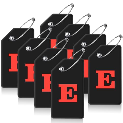 8 Pack Initial Luggage Tags for Suitcases Airplane Travel Essentials (8 Count)