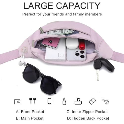 Large Purple Crossbody Fanny Pack for Women Belt Bag fits All Phones