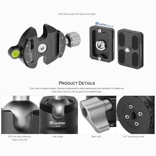 46" Compact Carbon Fiber Travel Tripod Ball Head LS