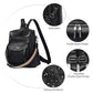 PU Leather Small Backpack Purse for Women Ladies Dark Black
