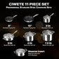 11 Piece Stainless Steel Pots and Pans Set Non Stick