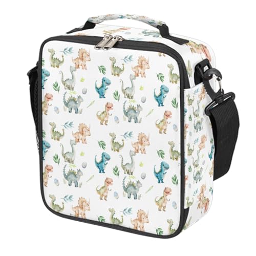 Dinosaur Animal Kids Lunch Box for Girls Boys Reusable Insulated Lunch Bag for Kids Toddler Thermal Cooler Spacious Lunchbox with Shoulder Strap Lunchbag for School Work Picnic (A11:Dinosaur)