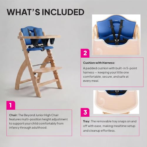 Beyond Junior Convertible Wooden High Chair with Removable Tray