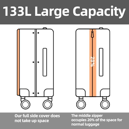 29 Inch Checked Luggage with Expansion and Side Opening