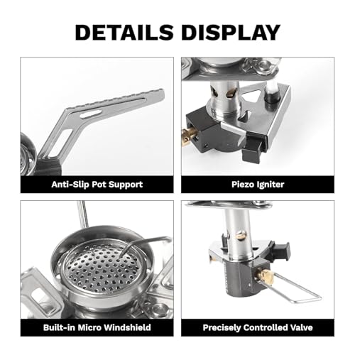 Torch Camping Stove with Piezo Ignition Portable Gas Stoves