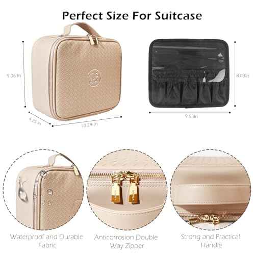Travel Makeup Bag Cosmetic Bag Makeup Organizer Bag with Lighted Mirror