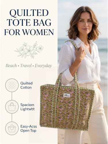 100% Cotton Quilted Tote Bag For Women