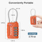 2 TSA Approved Luggage Locks 4 Digit Code Cable Lock Robust Orange (2 Count)