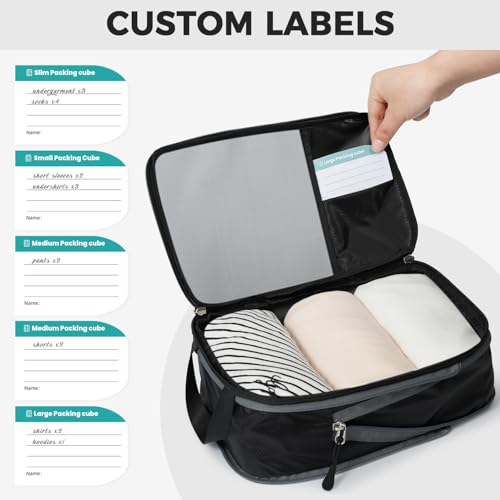 6 Set Ultralight Compression Packing Cubes Packing Organizer for Travel Accessories Luggage Suitcase Backpack (6 Count)
