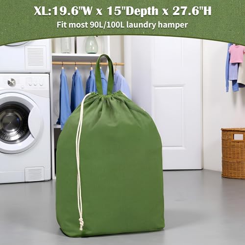 Canvas Laundry Bags with Handles & Rectangular Base