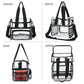 Clear Bag Double Decker Lunch Bag for Stadium Events Adult Large Transparent Tote for Men (Clear#Black)