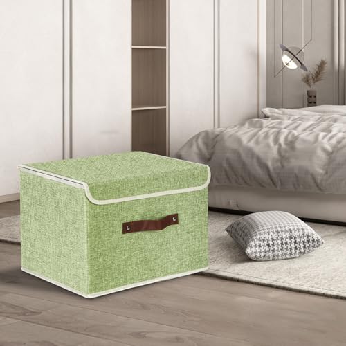 Foldable Storage Boxes with Lids 5 Pack Fabric Storage Bins with Lids (5 Count)