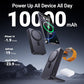 5-in-1 Portable Charger,10000mAh Foldable Power Bank Fast Charging,MagSafe Charger Battery Pack Magnetic,Travel Wireless Charging Station for iPhone 17/16/15/14/13/12,iWatch,Air pods, Black