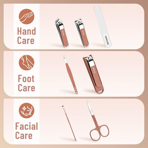 Nail Clippers Set for Men and Women 7 Pieces Stainless Steel Grooming Kits