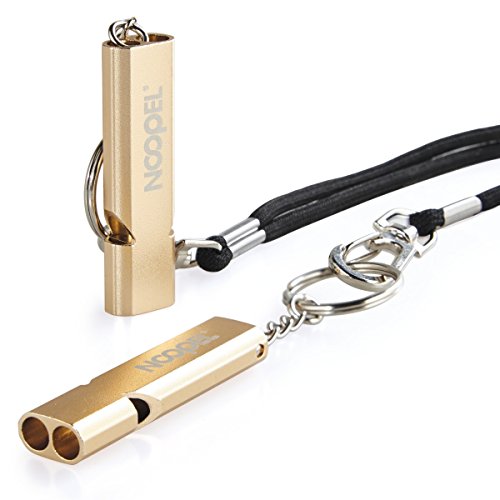 Emergency Survival Whistle Double Tubes Safety Whistle 2 Pack with Keychain for Boating Outdoor Camping Hiking Hunting Sports Dog Training
