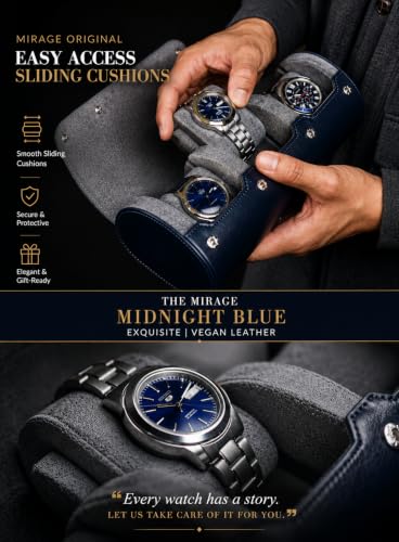 Watch Travel Case for Men Watch Roll for Travel Organizer and Display Watch Case (4 Count)