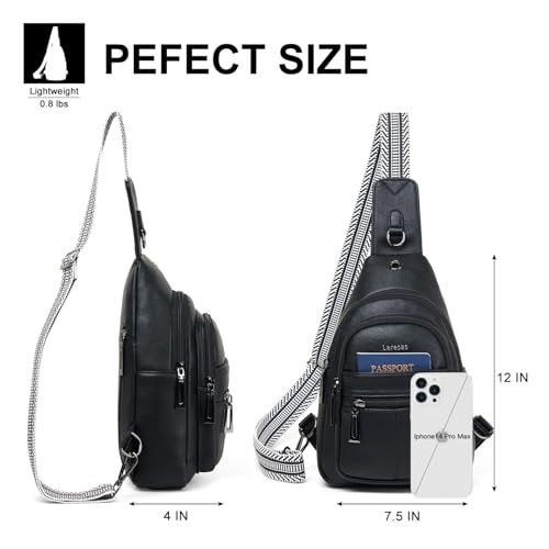 7L Sling Bag for Women Vegan Leather Crossbody Purse Chest Bags Fashionable Trendy Fanny Pack with Travel
