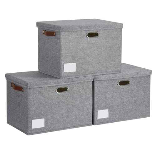 15" Fabric Storage Box with Lids (3 Count)