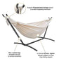 Double Hammock with Stand Included 450lb Capacity Steel Stand