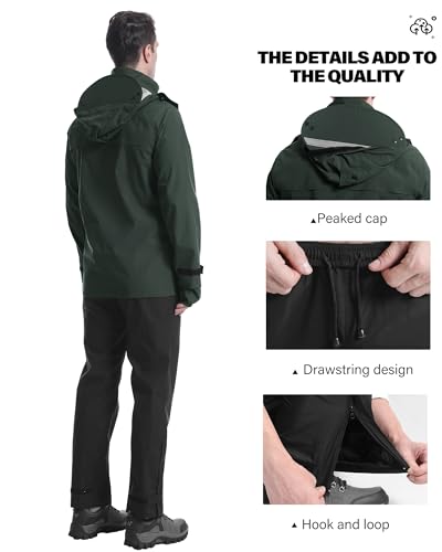 Rain Suit Waterproof Breathable Lightweight 2 (2 Count)
