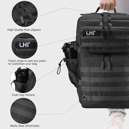 Military Tactical Backpack for Men and Women 45L Army 3 Days Assault Pack Bag Large Rucksack with Shoe Compartment
