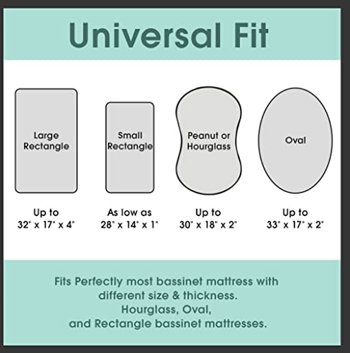 Stretch Fitted Bassinet Sheet Set BROLEX 2 Pack Cradle Sheets for Bassinet Pad (2 Count)