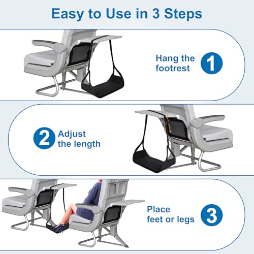 Airplane Foot Hammock （ Memory Foam） 2 in 1 Removable Support Pad (12.8 Ounce)