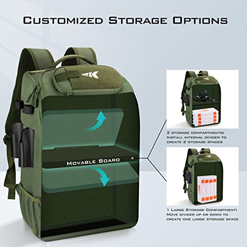 KarryAll Fishing Backpack with Rod Holder 4 Tackle Boxes