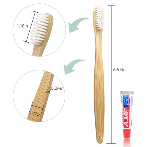 Bamboo Toothbrushes Kit Bulk (50 Count)