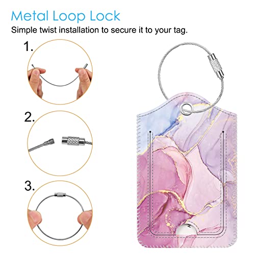 Luggage Tags Privacy Cover ID Label for Travel Bag Suitcase (2 Count)
