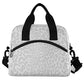 White Leopard Insulated Lunch Bag Animal Skin Print Reusable Cooler Lunch Tote Box with Shoulder Strap for Work Picnic School Beach (Multi 13)