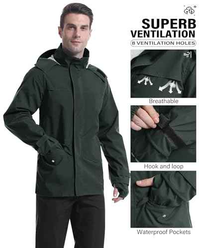 Rain Suit Waterproof Breathable Lightweight 2 (2 Pieces)