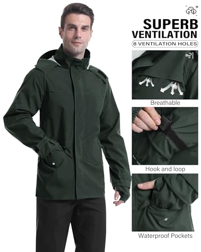 Rain Suit Waterproof Breathable Lightweight 2 (2 Count)