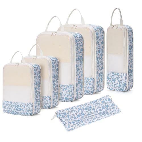 6 Set Compression Packing Cubes for Travel Women Men
