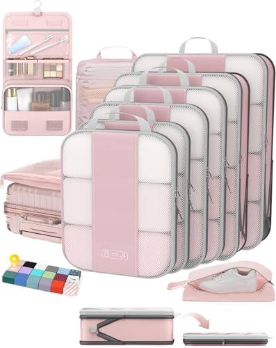 10 Pack Compression Packing Cubes for Travel Essentials (10 Count)