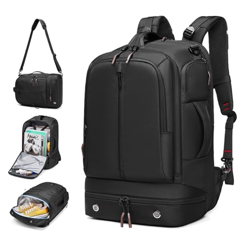 16 Inch Laptop Backpack Water Resistant Carry On Daypack Backpack Anti Theft Travel Rucksack Backpack with Shoe Compartment Shoulder Strap for Men Women