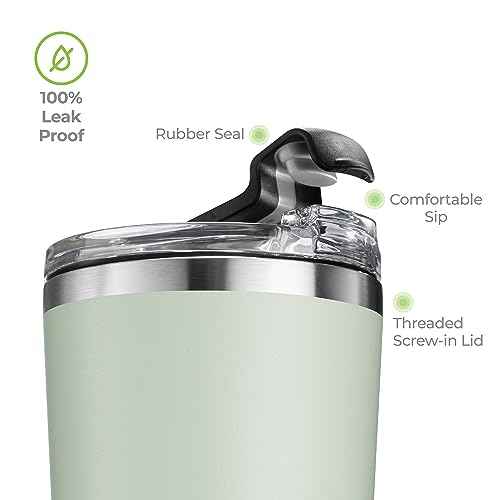 22 oz Insulated Coffee Tumbler with Leakproof Lid