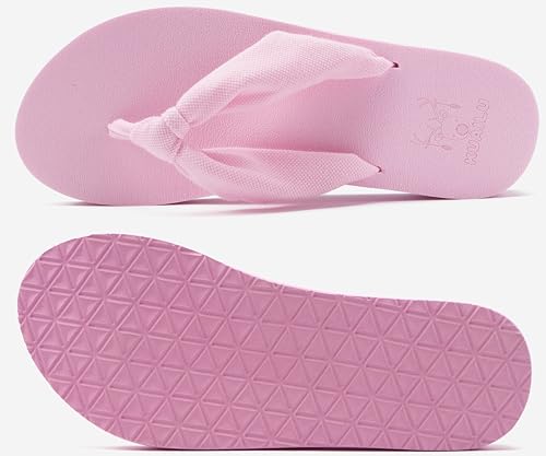 Flip Flops for Women Arch Support Summer Beach Sandals Pink Size 7.5