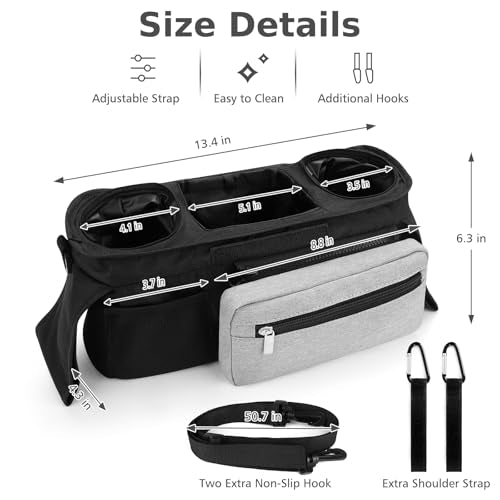 Universal Stroller Organizer with Insulated Cup Holder