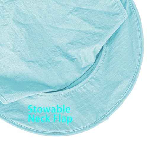 2Pack Sun Hats for Men Women Fishing Hat UPF 50+ Breathable Wide Brim Bucket Hats Summer UV Protection Safari Hat with Neck Flap Black