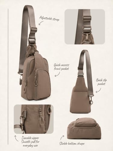 Sling Bag with Adjustable Straps Crossbody Chest Bag Lightweight Small Backpack for Casual Outdoor Traveling Hiking