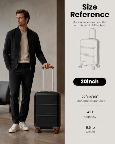 Carry On Luggage 22x14x9 Airline Approved with Spinner Wheels