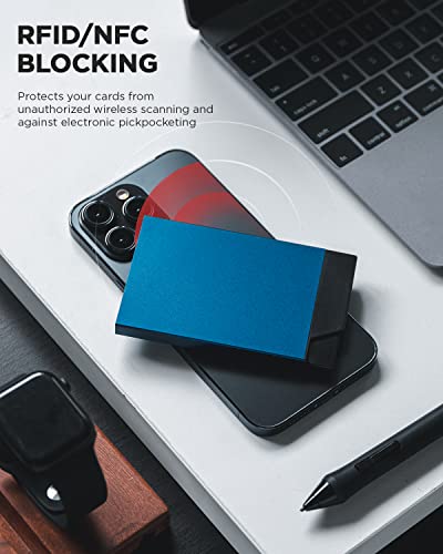 Pop up Card Holder Minimalist Credit Card Holder RFID Blocking Slim Metal Card Case for Men or Women